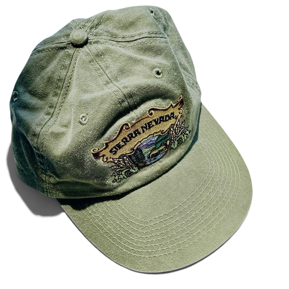 Sierra Nevada Brewing Embroidered Olive Dad Hat Strapback Cobra Caps Beer EUC